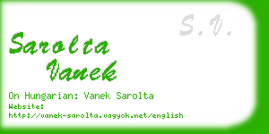 sarolta vanek business card